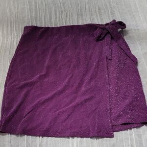 NWT Pieces XL Purple Glitter Wrap Skirt